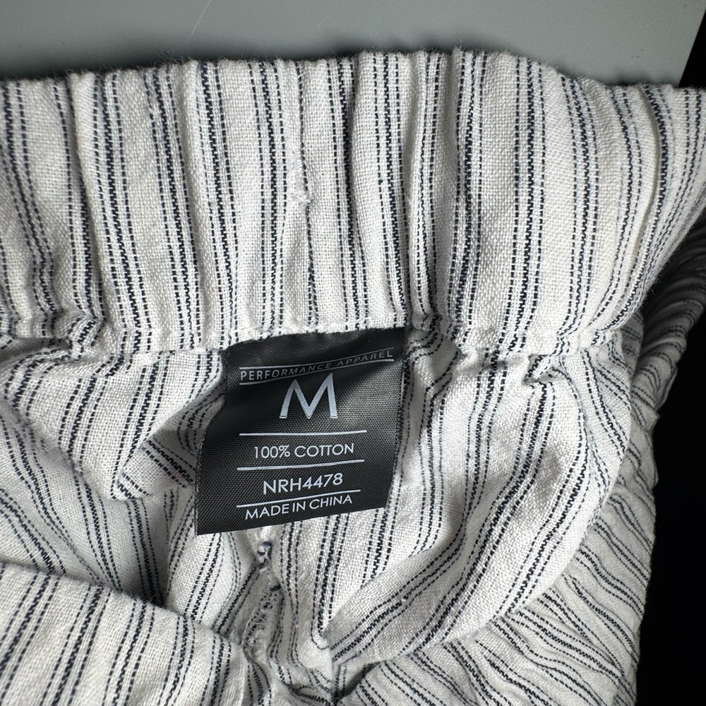 Striped Drawstring Linen Pants - Picture 3 of 4